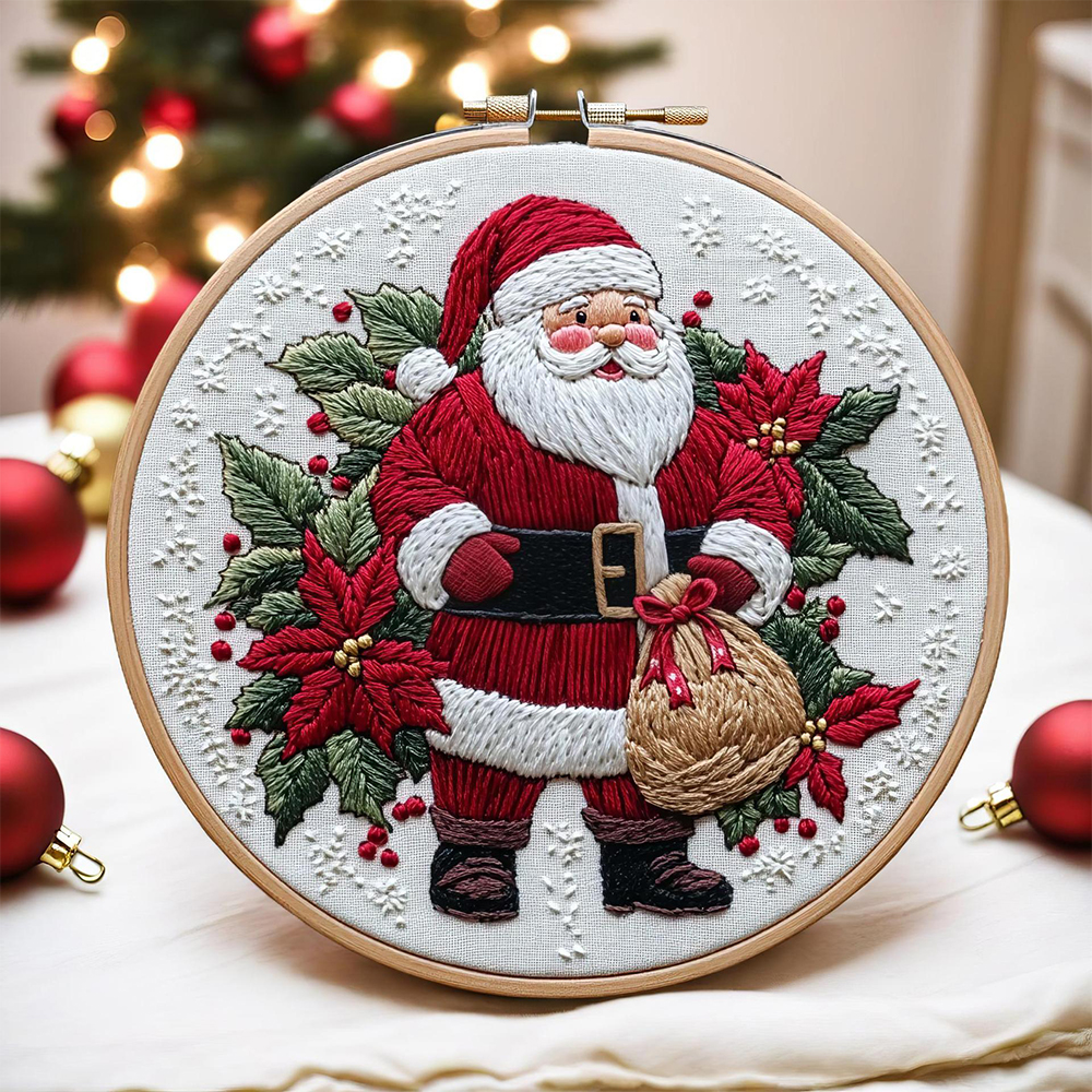 1 Set Christmas Embroidery Kit - مراجعة Embroidery Xmas Decorations وسعره