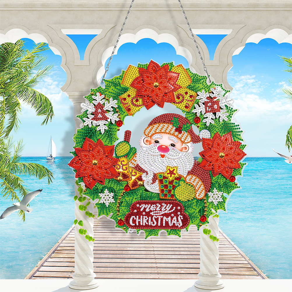 Christmas Wreath with LED Ligh - مراجعة Embroidery Xmas Decorations وسعره
