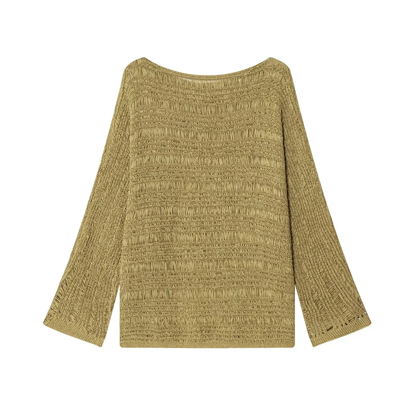 Vintage Boat Neck Knit Sweater - مراجعة Embroidery Fashion وسعره