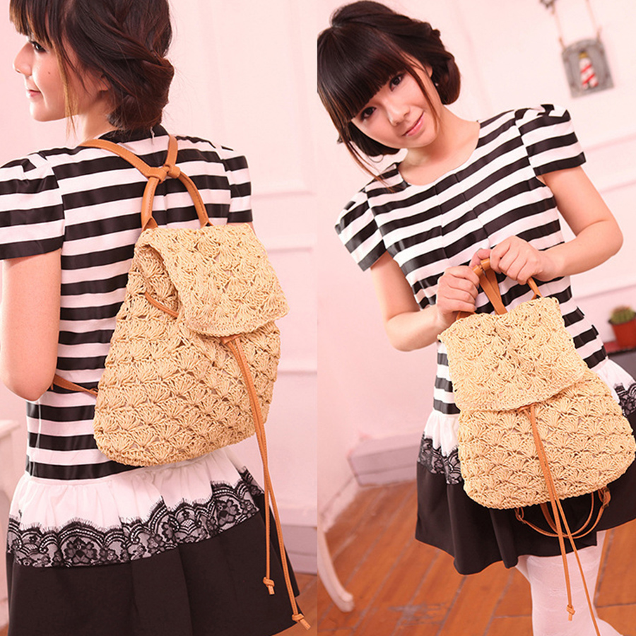 Summer's straw flip backpack n - مراجعة Embroidery Bali وسعره