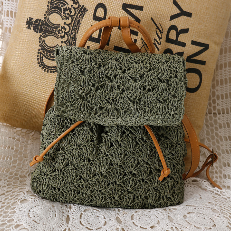 Summer's straw flip backpack n - مراجعة Embroidery Bali وسعره