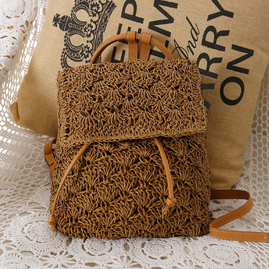 Summer's straw flip backpack n - مراجعة Embroidery Bali وسعره