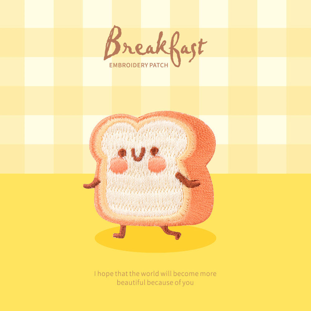1 Piece Cute Breakfast Patch,  - مراجعة Embroidery Egg وسعره