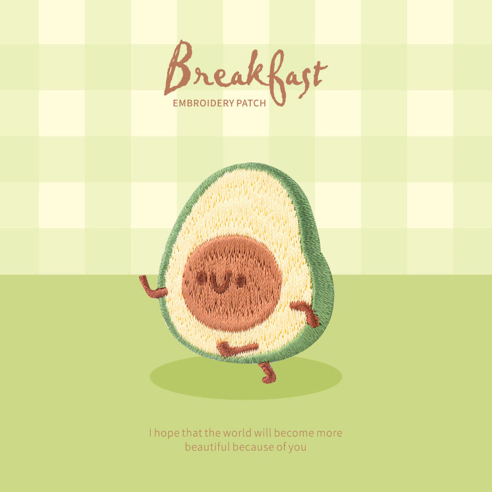 1 Piece Cute Breakfast Patch,  - مراجعة Embroidery Egg وسعره