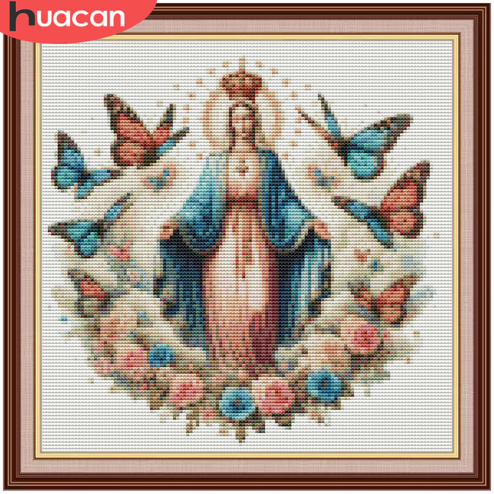 HUACAN Embroidery Kits Virgin  - مراجعة Embroidery Rose Stitch وسعره