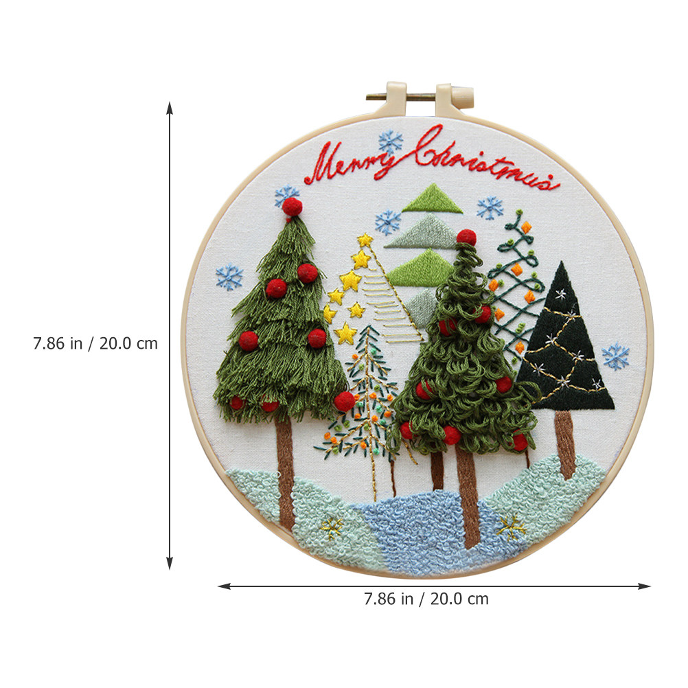 Christmas Embroidery Kit 20cm  - مراجعة Embroidery Xmas Decorations وسعره