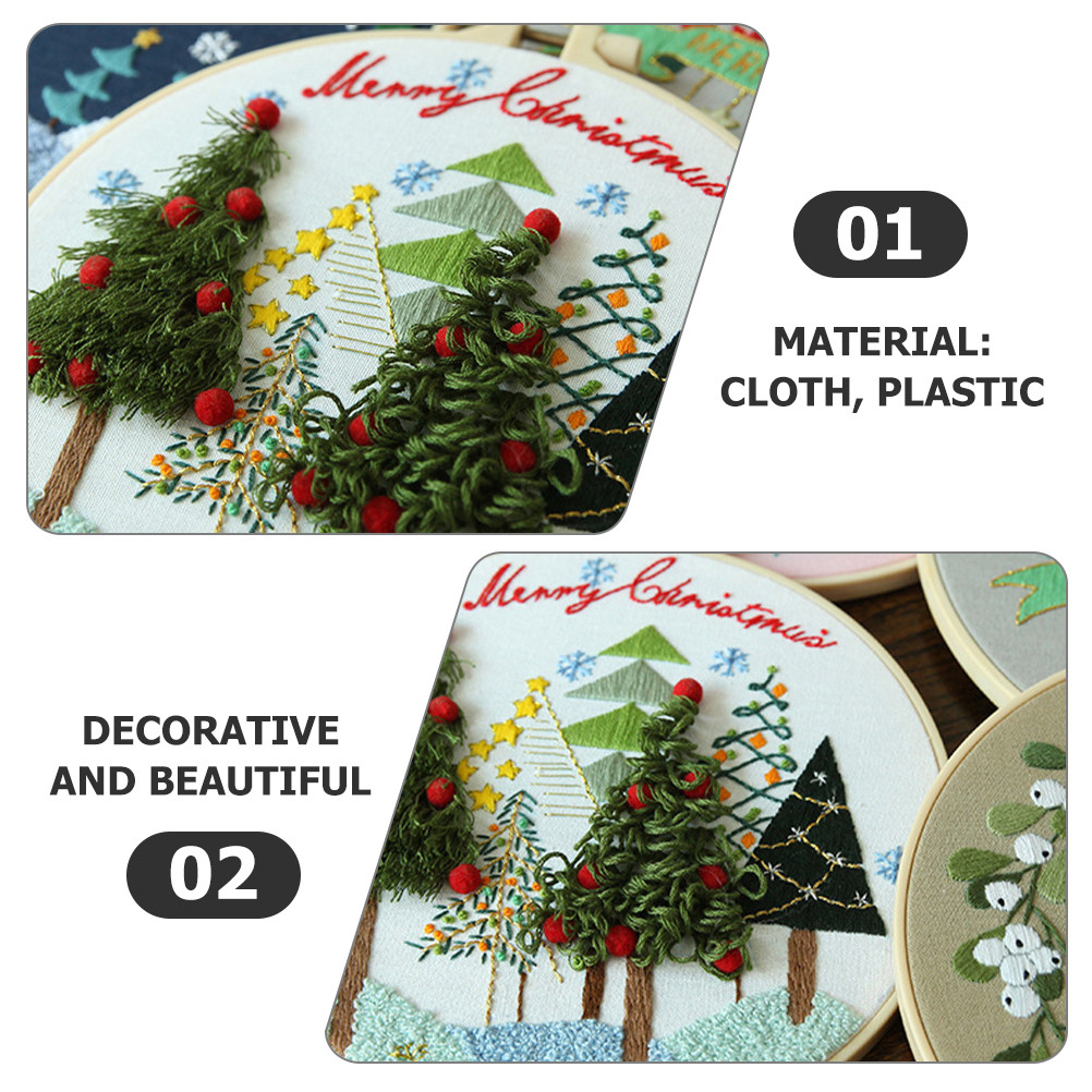 Christmas Embroidery Kit 20cm  - مراجعة Embroidery Xmas Decorations وسعره