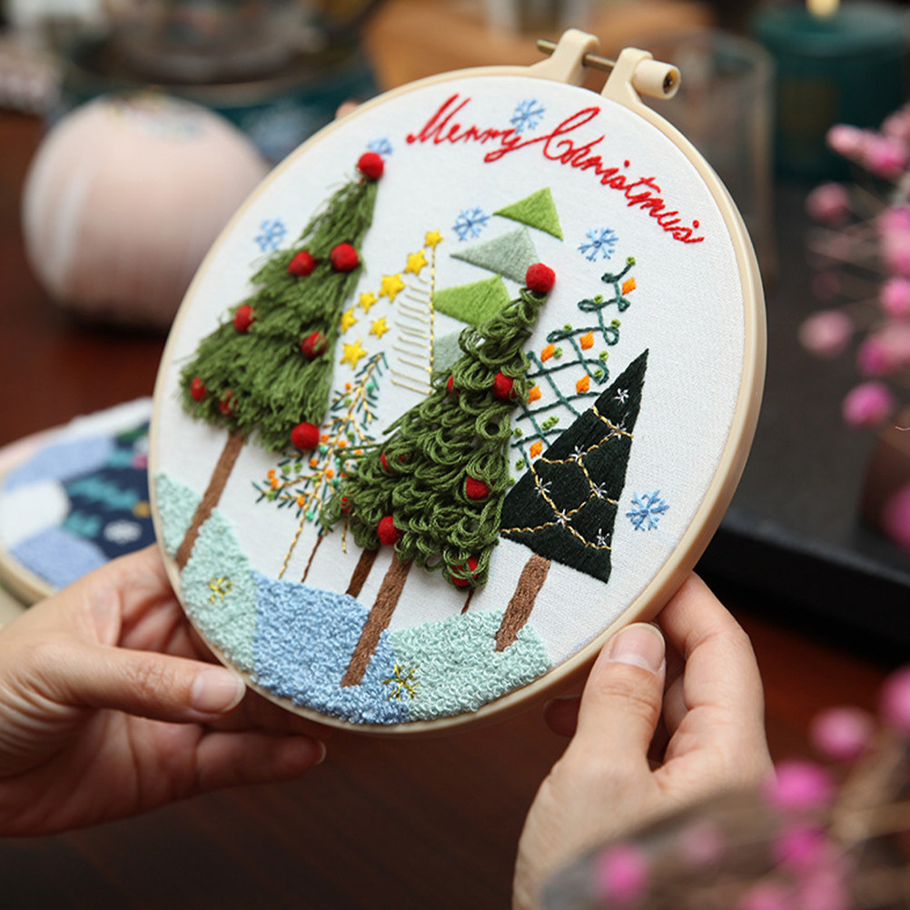 Christmas Embroidery Kit 20cm  - مراجعة Embroidery Xmas Decorations وسعره