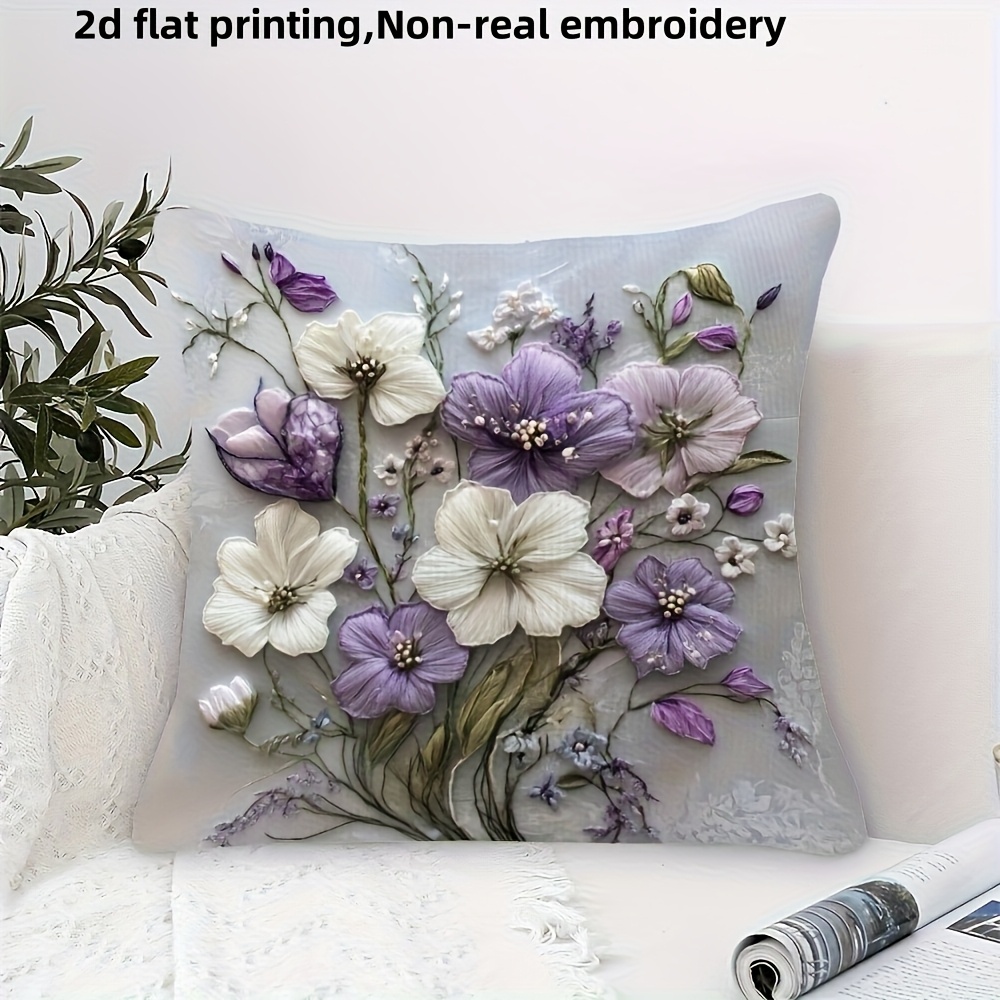 2D Effect Purple White Flower  - مراجعة Embroidery Effect وسعره