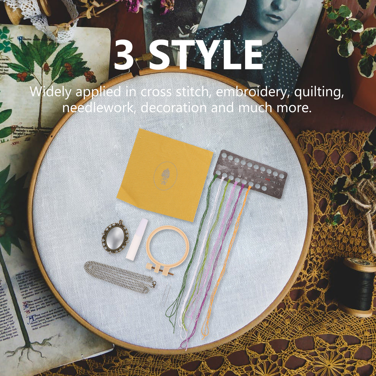 3Sets Embroidery Kit for Begin - مراجعة Embroidery Chain Stitch وسعره
