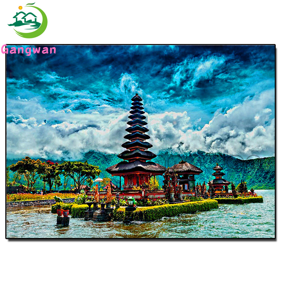 scenic building diamond painti - مراجعة Embroidery Bali وسعره