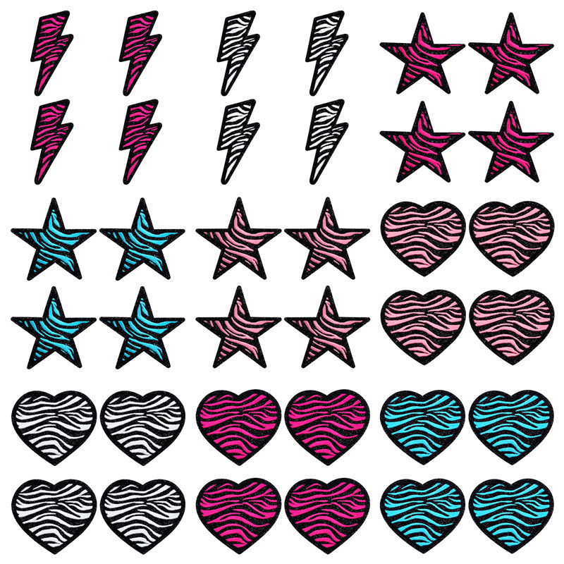 10PCS/Lot Bright Pink Zebra He - مراجعة Embroidery Design 3D وسعره