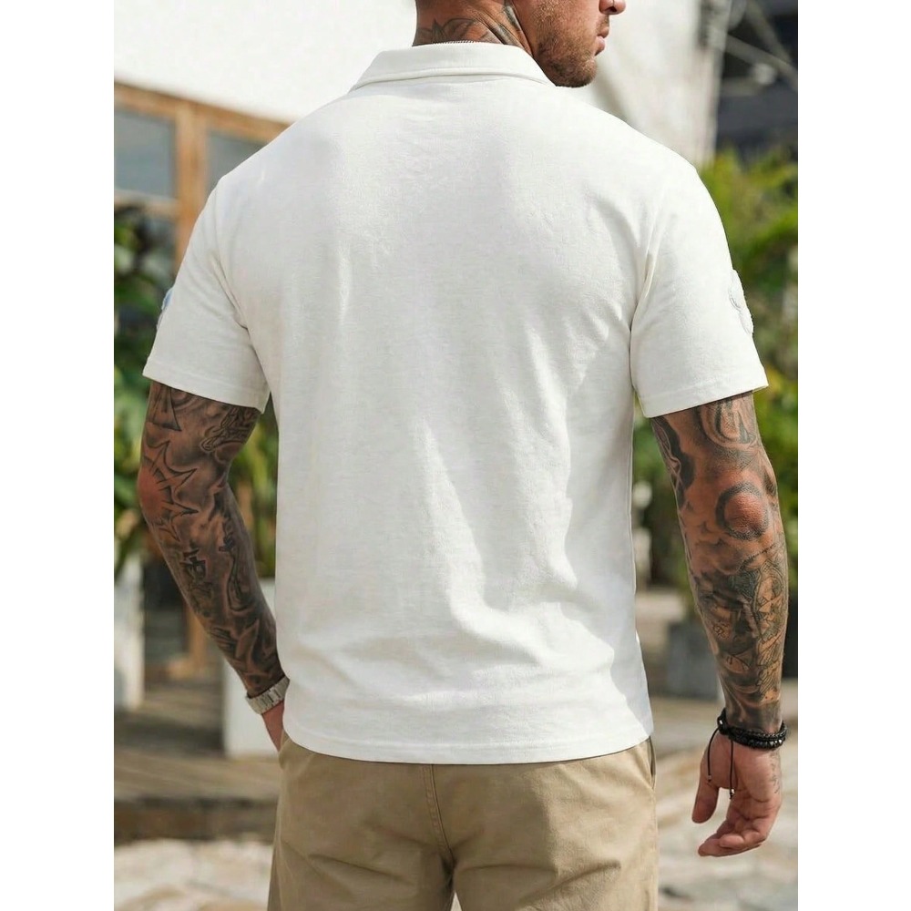 Men's Short Sleeve Polo Shirt  - مراجعة Embroidery Design 3D وسعره
