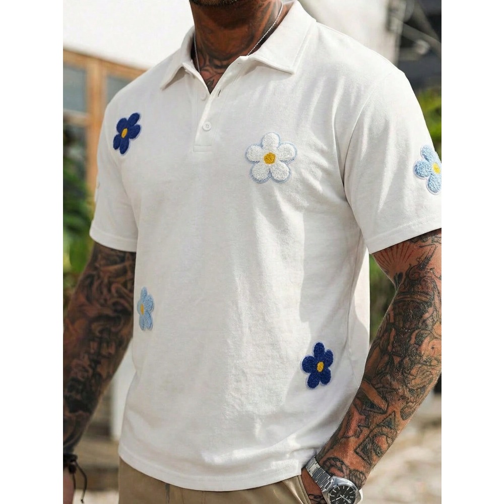 Men's Short Sleeve Polo Shirt  - مراجعة Embroidery Design 3D وسعره
