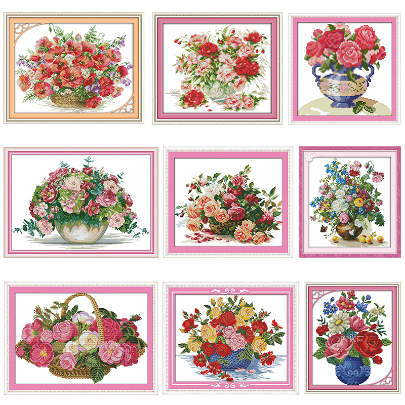 A Basket of Roses Cross Stitch - مراجعة Embroidery Rose Stitch وسعره