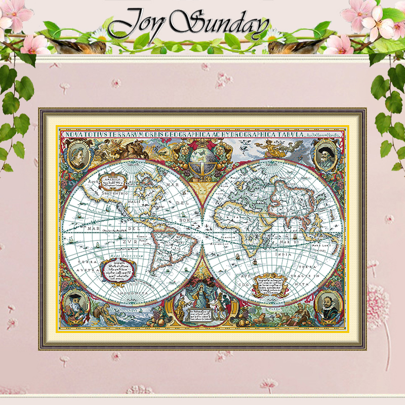 World Map Patterns Counted Cro - مراجعة Embroidery X Stitch وسعره