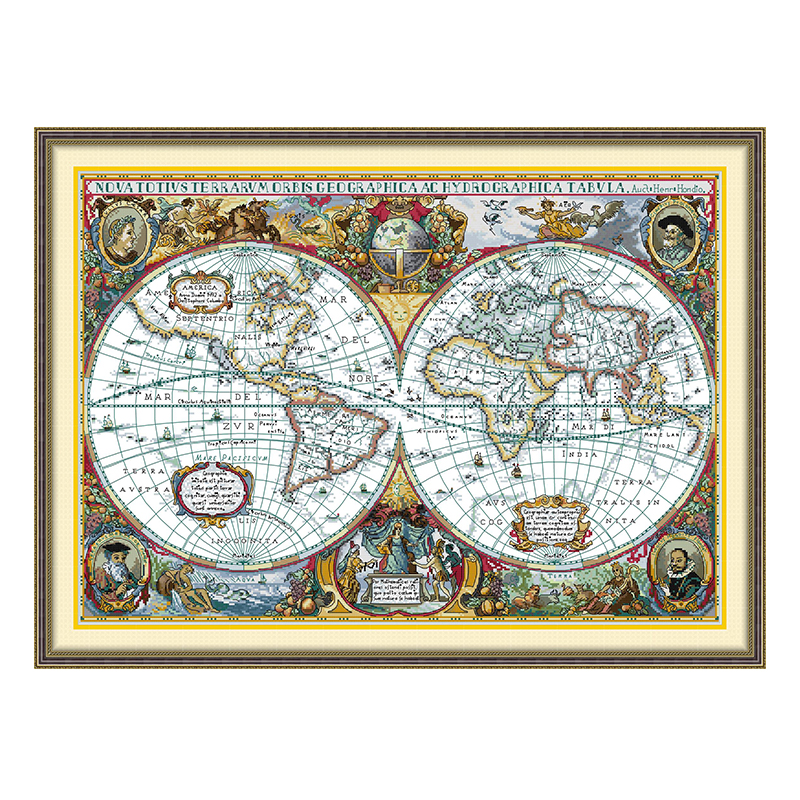 World Map Patterns Counted Cro - مراجعة Embroidery X Stitch وسعره