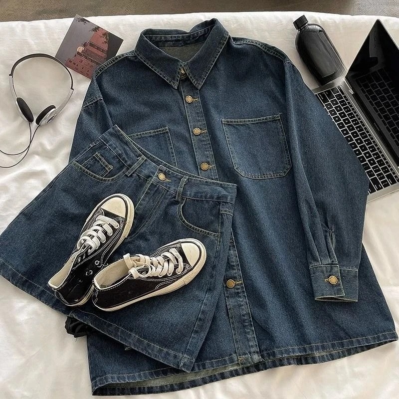 Y2K Denim Skirt Set: Vintage J - مراجعة Embroidery Fashion وسعره