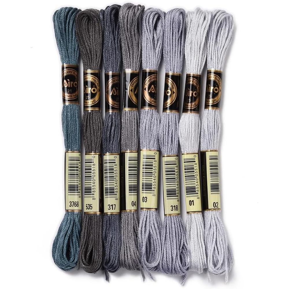 8 Skeins 70 Yards Grey Friends - مراجعة Embroidery Thread Yarn وسعره