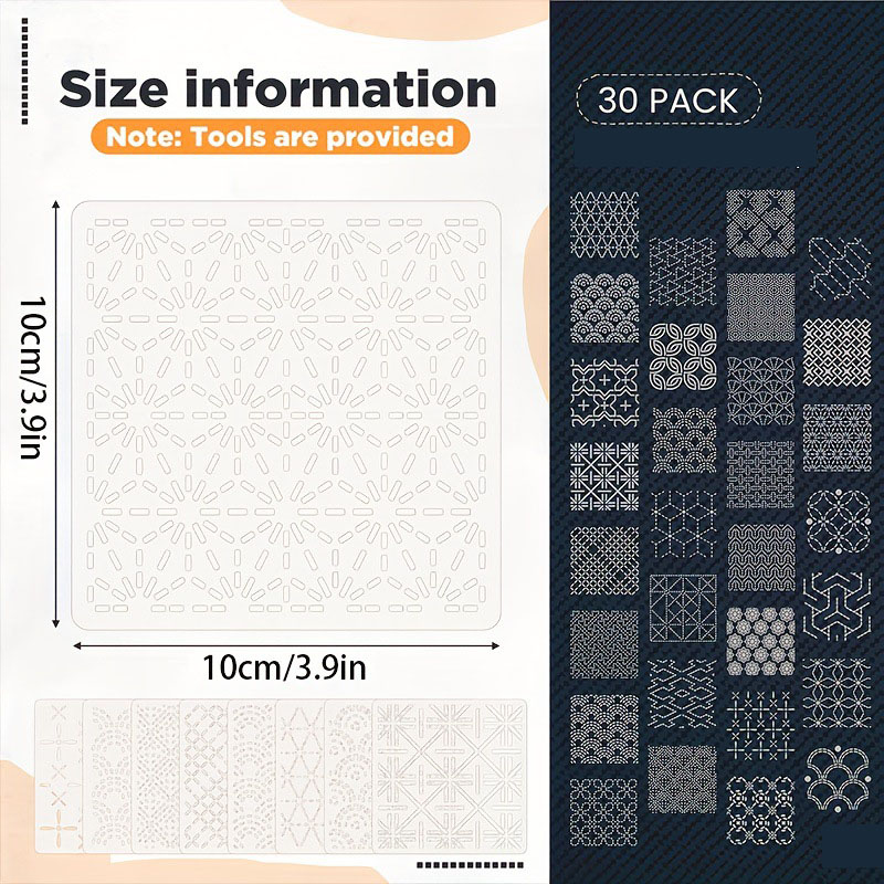 30Pcs Embroidery Templates DIY - مراجعة Embroidery Pattern وسعره