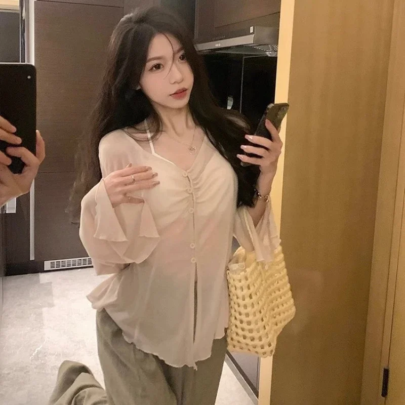 Sheer Flare Sleeve Blouse - Y2 - مراجعة Embroidery Fashion وسعره