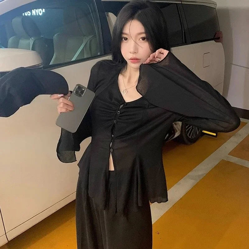 Sheer Flare Sleeve Blouse - Y2 - مراجعة Embroidery Fashion وسعره