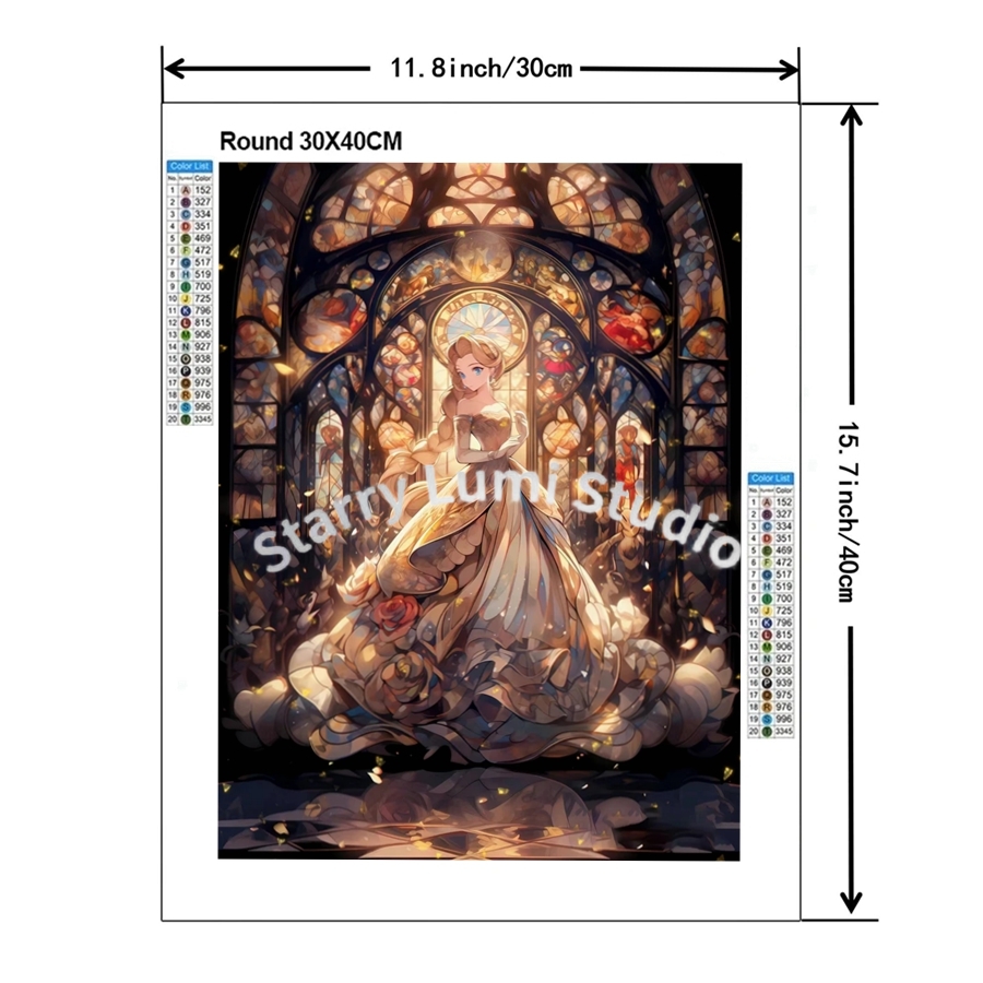 Cute Cinderella Castle 5D Full - مراجعة Embroidery Rose Stitch وسعره