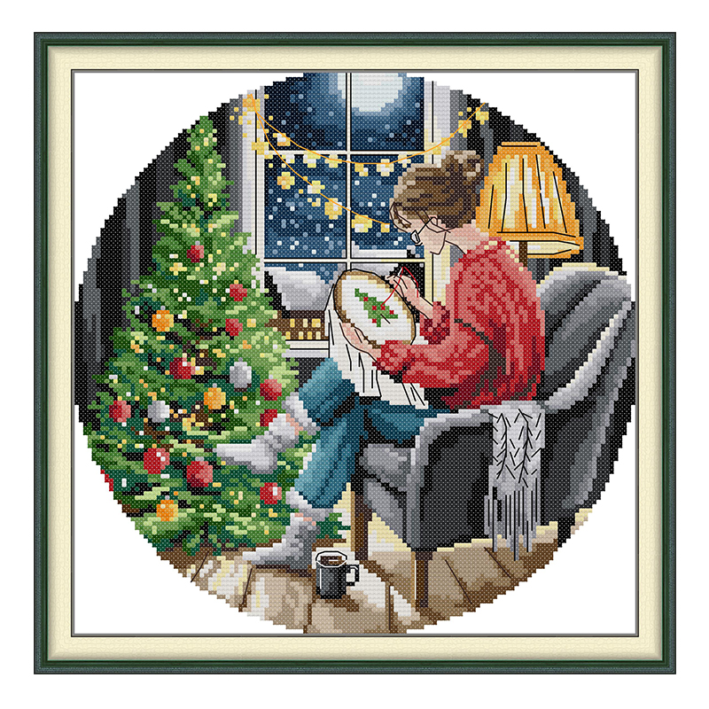 The Christmas Tree and Girl Pa - مراجعة Embroidery X Stitch وسعره