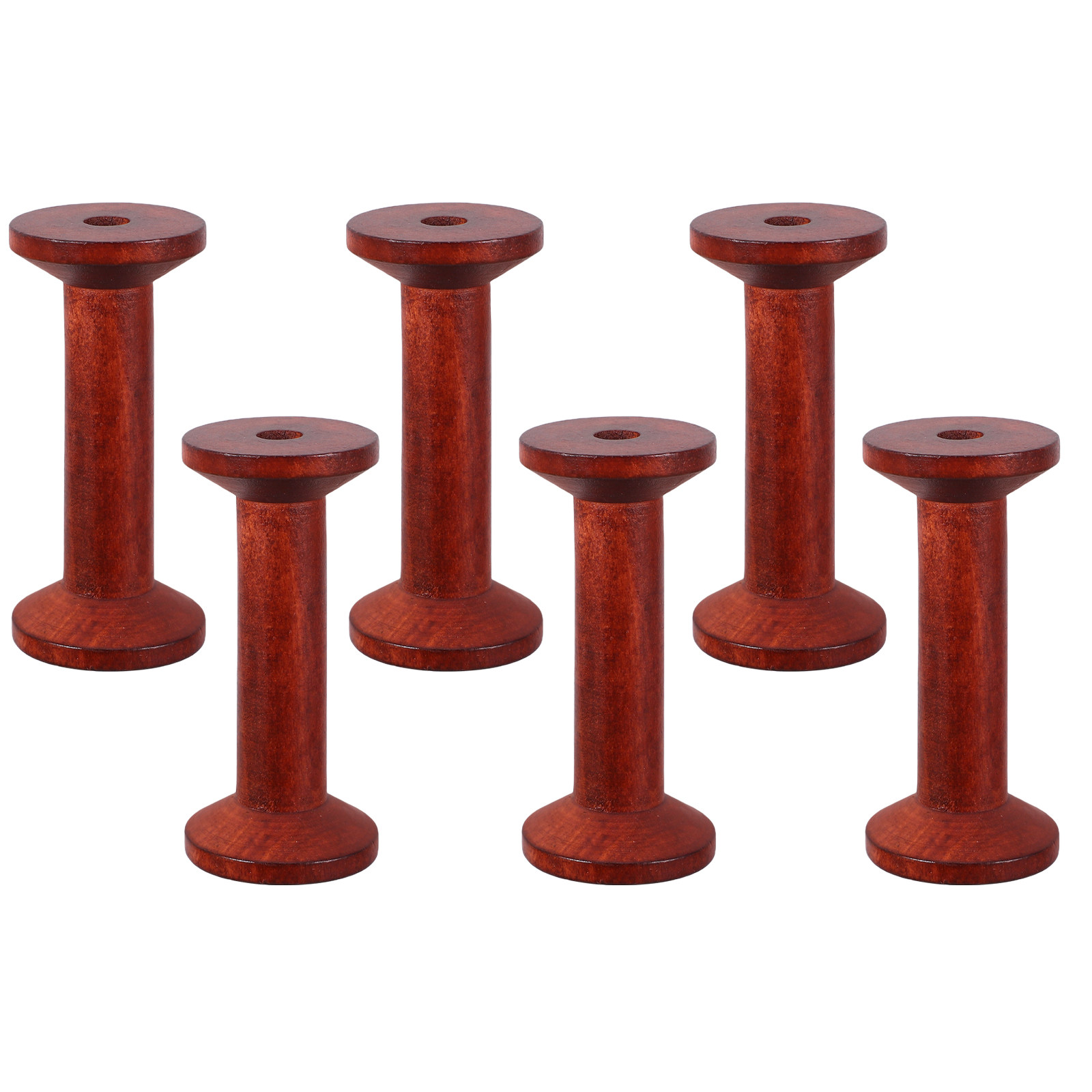 6Pcs Wooden Empty Spools for C - مراجعة Embroidery Thread Yarn وسعره