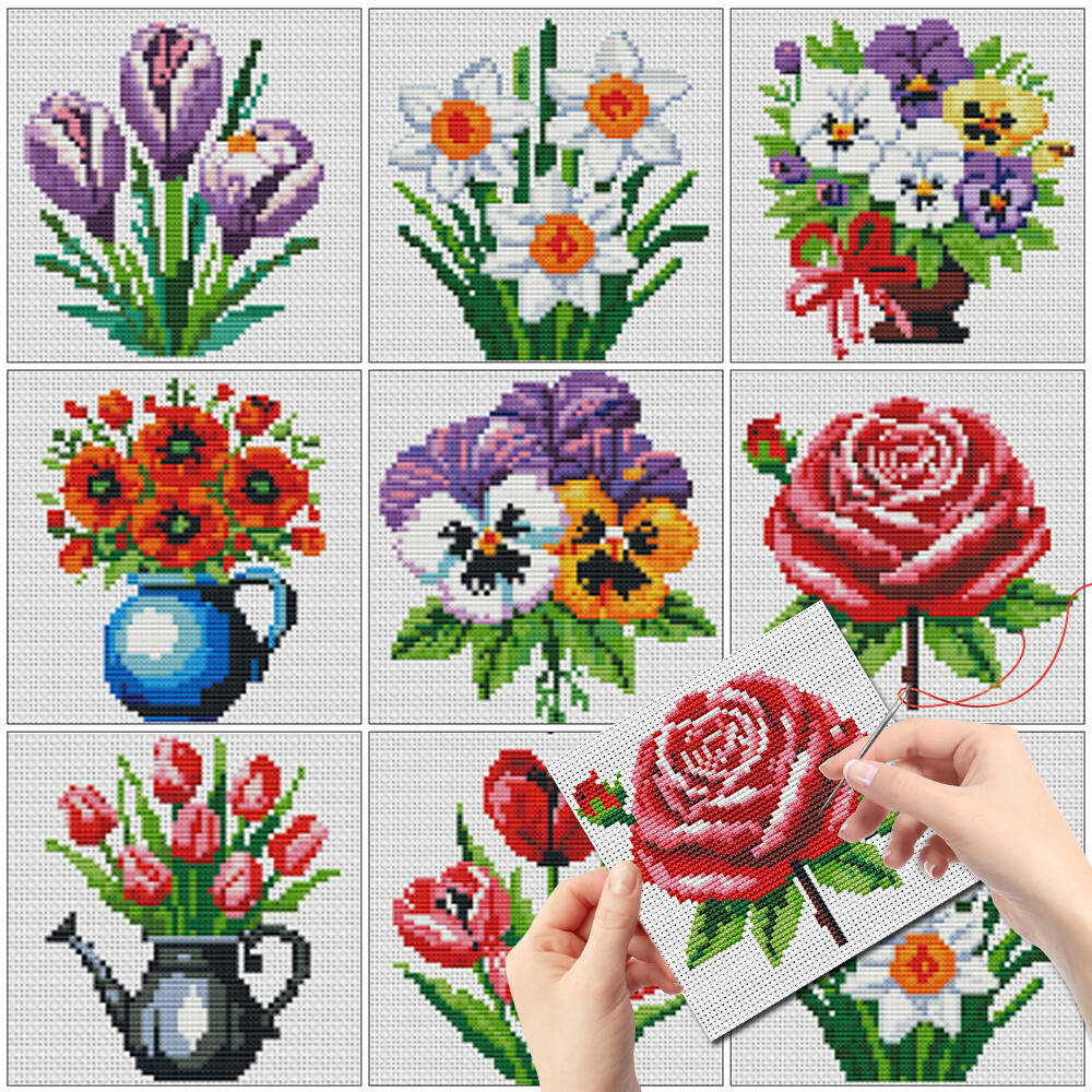 Evershine 8pcs Mini Flower Cro - مراجعة Embroidery Rose Stitch وسعره
