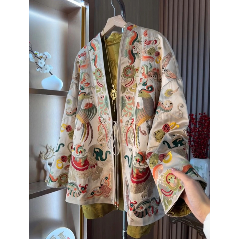 New Chinese Style Kimono Cardi - مراجعة Embroidery Fashion وسعره