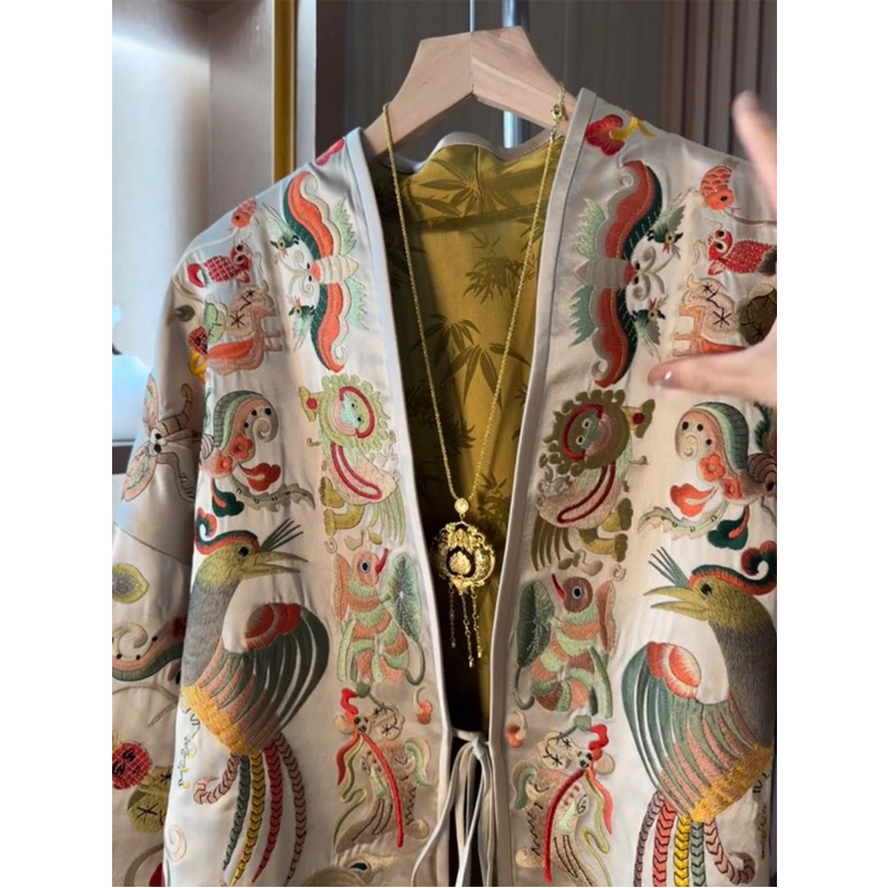 New Chinese Style Kimono Cardi - مراجعة Embroidery Fashion وسعره