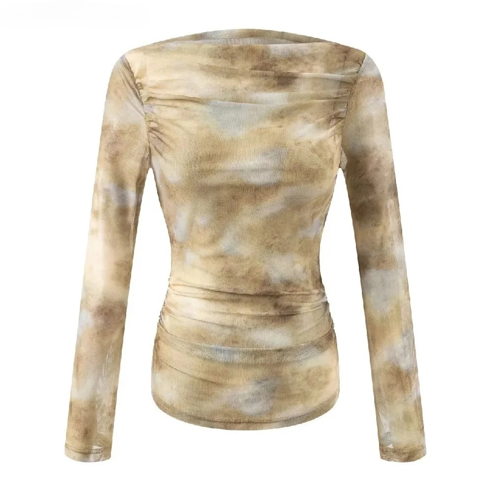 2025 Sexy Tie-Dye Print Ruched - مراجعة Embroidery Fashion وسعره