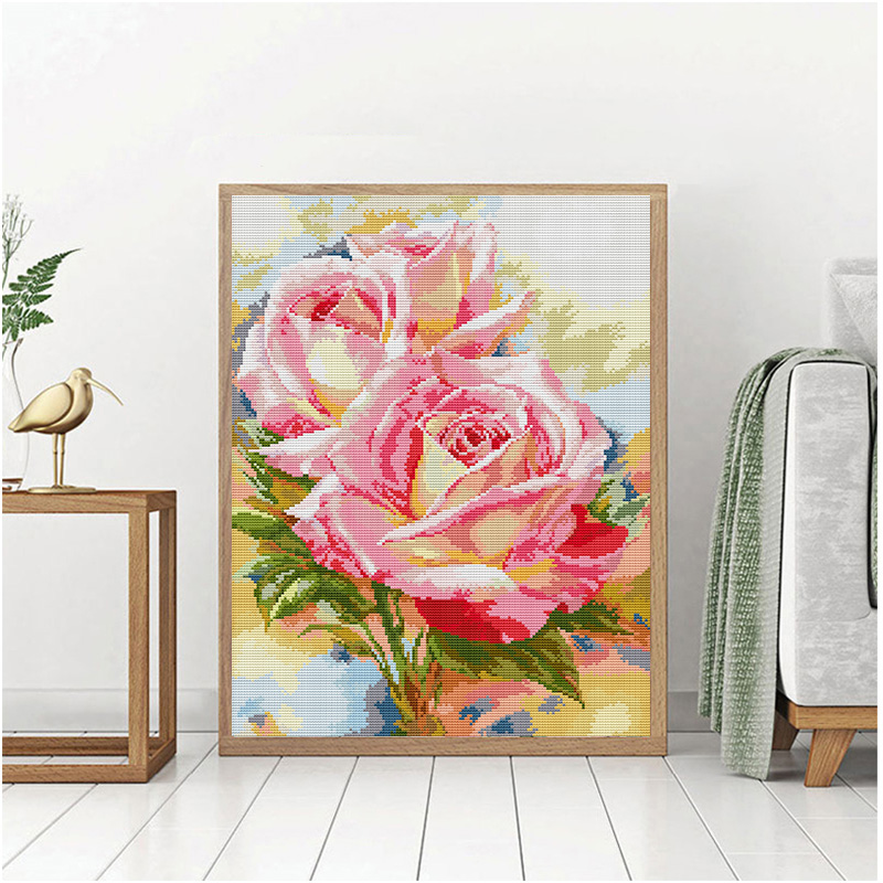 Joy Sunday Cross Stitch Kit DI - مراجعة Embroidery Rose Stitch وسعره