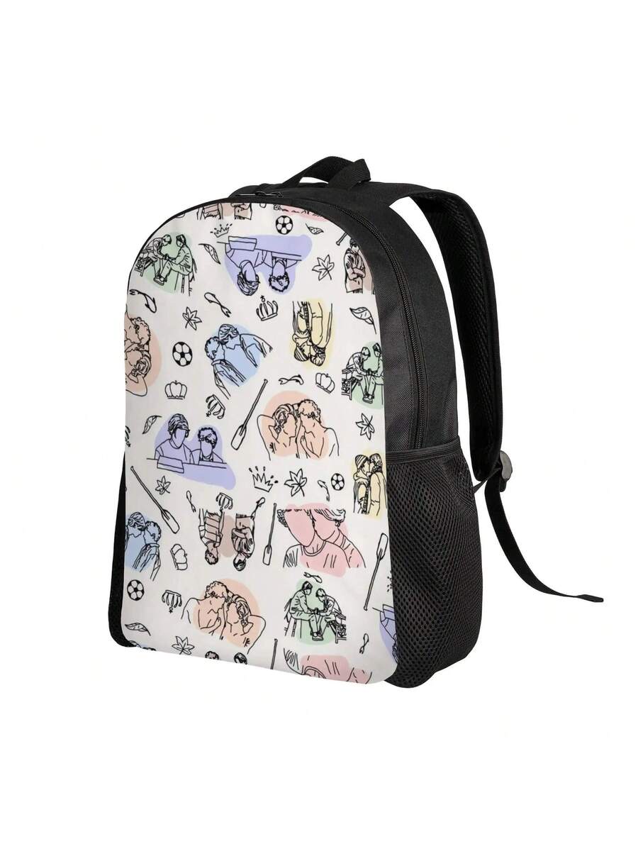 Casual Illustrated Backpack Wi - مراجعة Embroidery Illustration وسعره