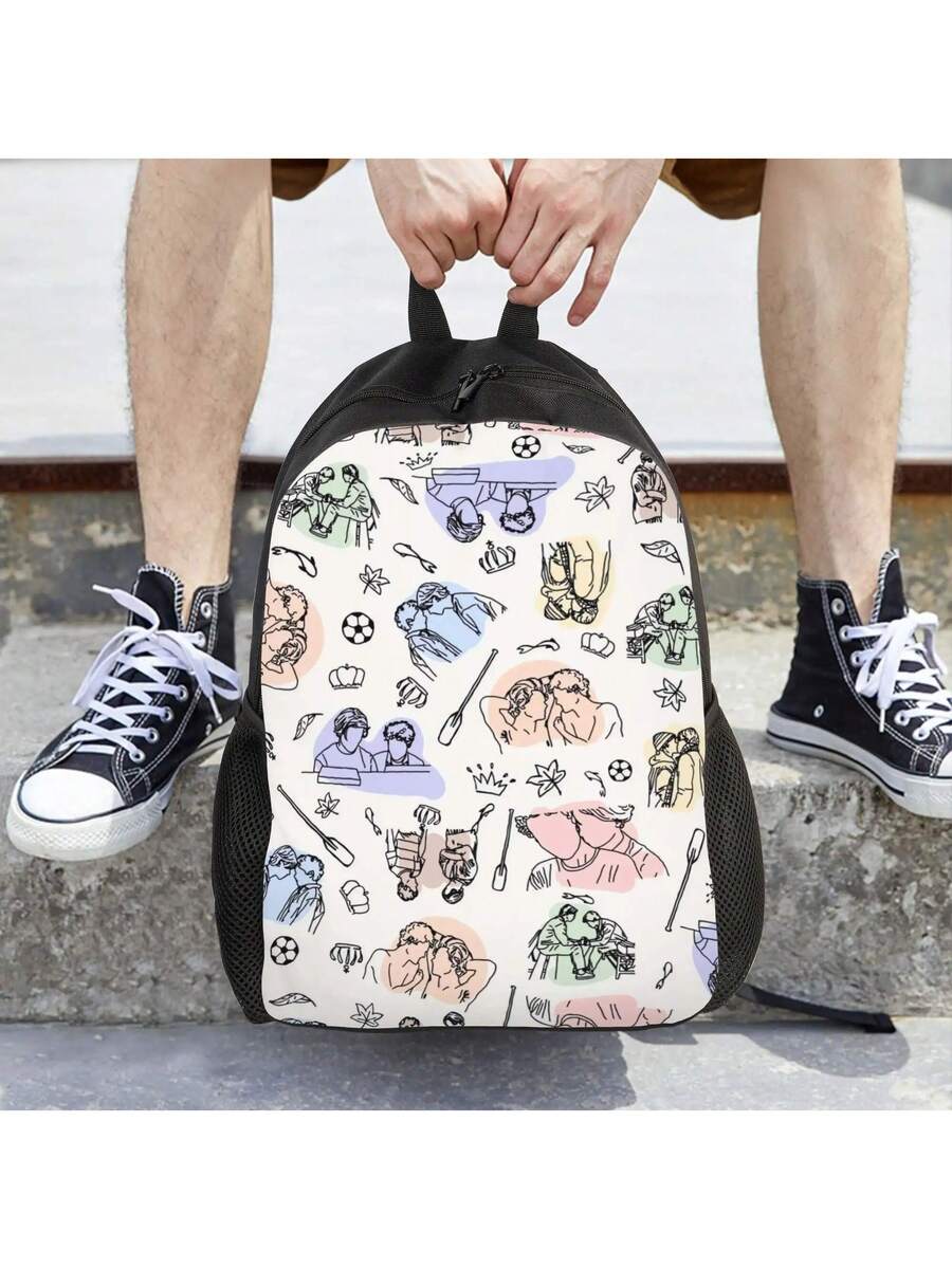 Casual Illustrated Backpack Wi - مراجعة Embroidery Illustration وسعره