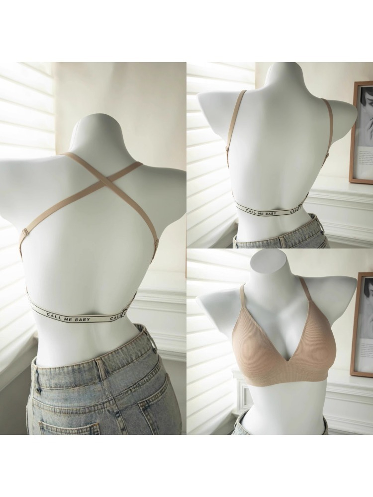 YUQI Deep U-Shaped Backless Br - مراجعة Embroidery Letter N وسعره