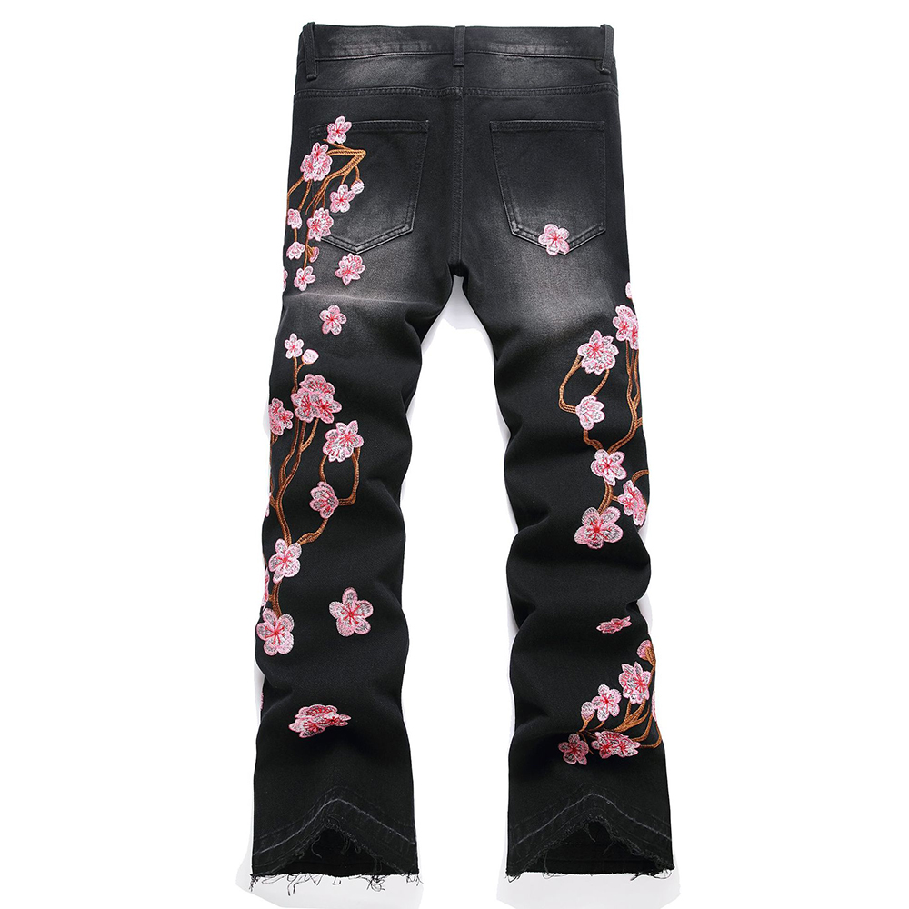 Men Sakura Embroidery Denim Je - مراجعة Embroidery Jeans Sakura وسعره
