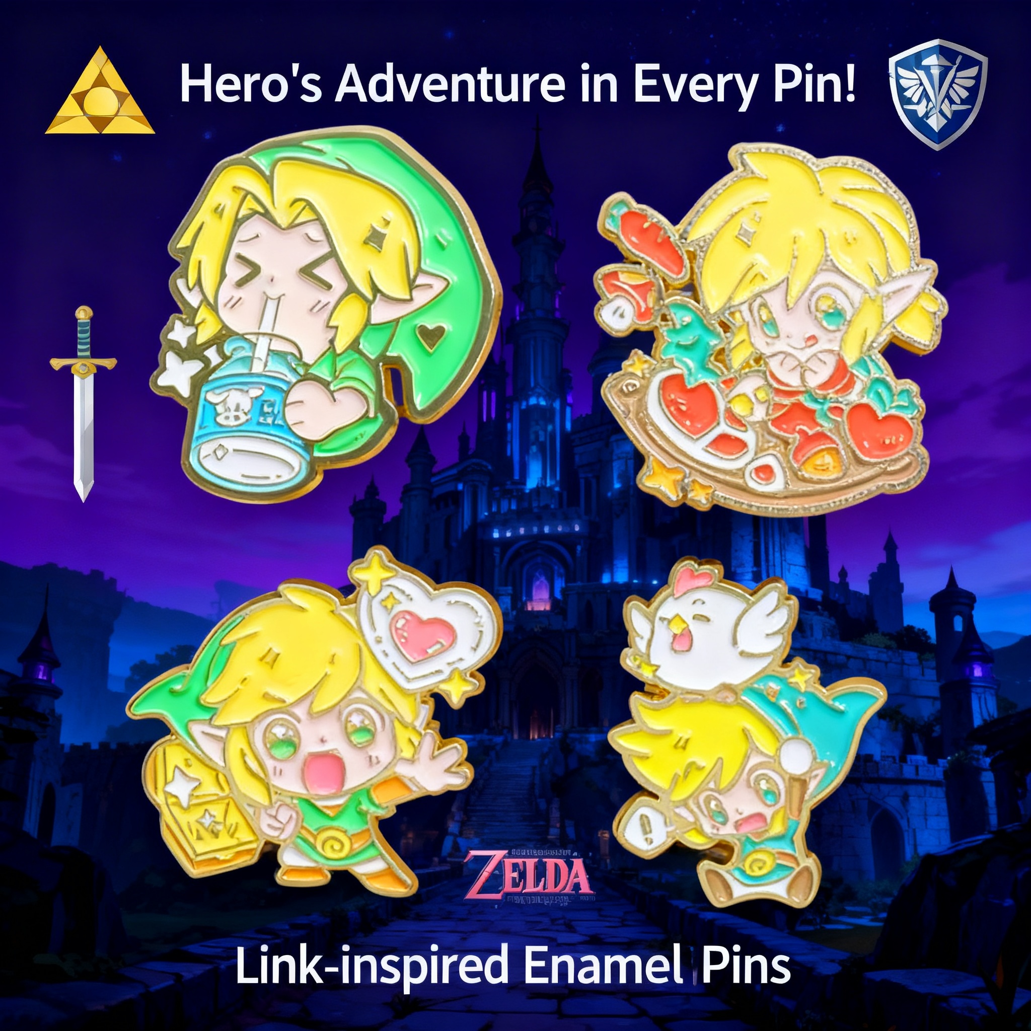 Adventure Game Badges Enamel P - مراجعة Embroidery Illustration وسعره