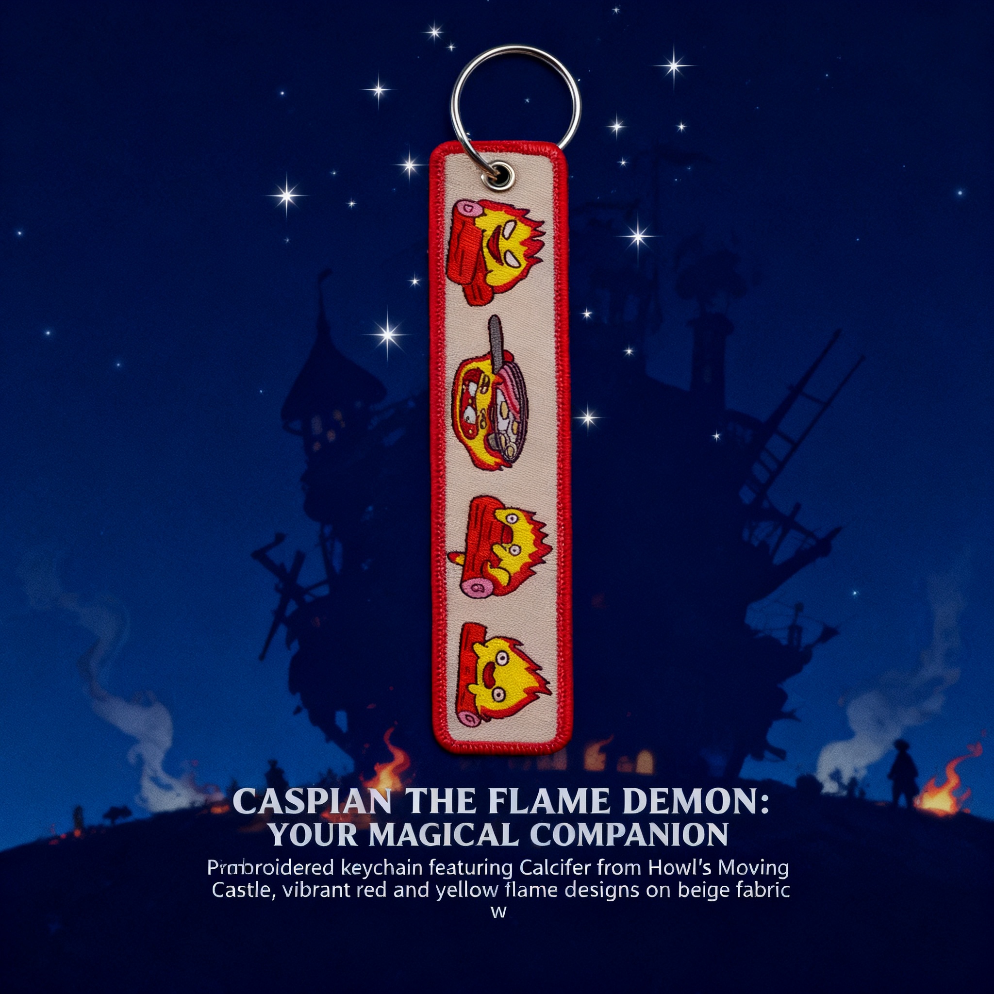 Anime Fire Embroidery Key Fobs - مراجعة Embroidery Keychain وسعره