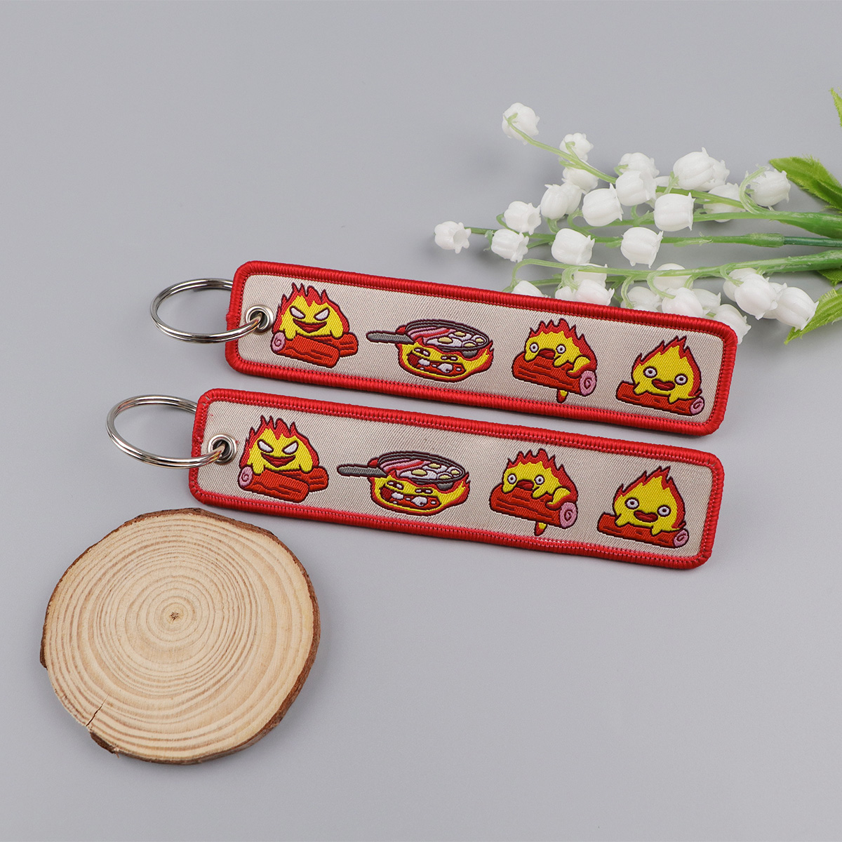 Anime Fire Embroidery Key Fobs - مراجعة Embroidery Keychain وسعره