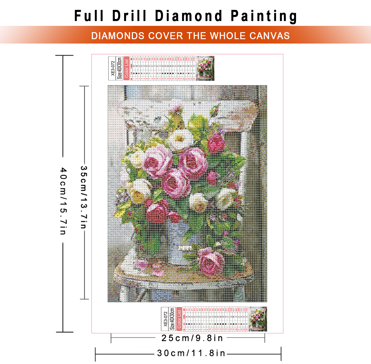 1pc frameless  Diamond Paintin - مراجعة Embroidery Rose Stitch وسعره