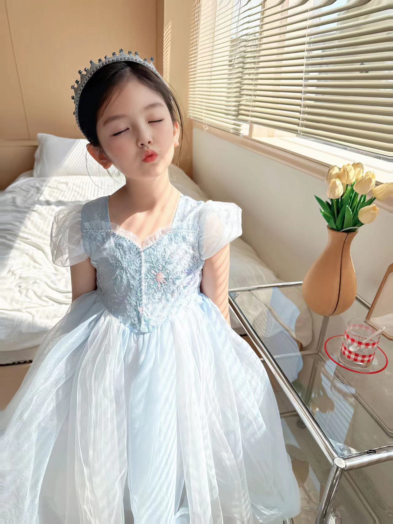 Embroidered Elsa Girls Dress f - مراجعة Embroidery Web وسعره
