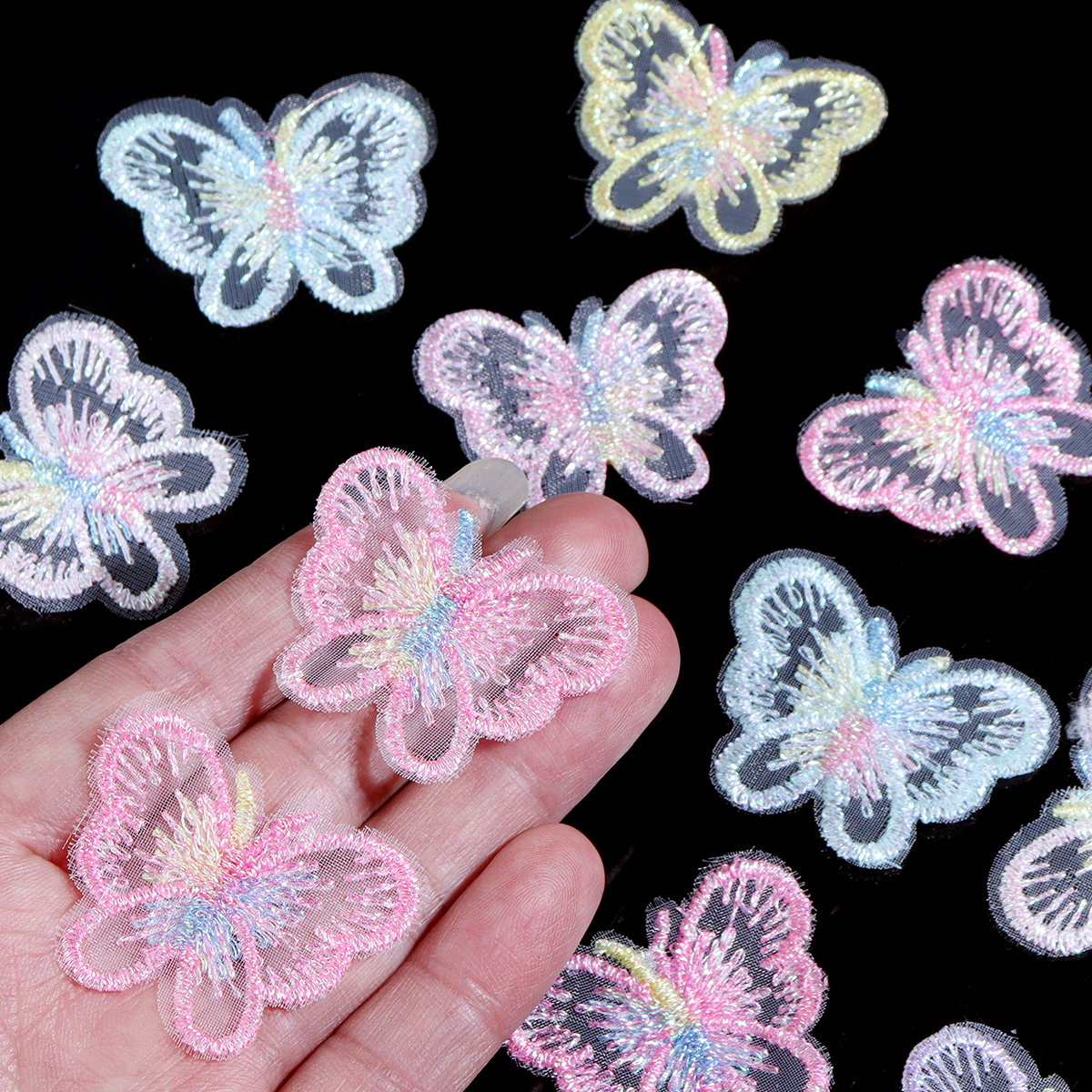 20Pcs 3X4CM Butterfly Cloth Pa - مراجعة Embroidery Web وسعره