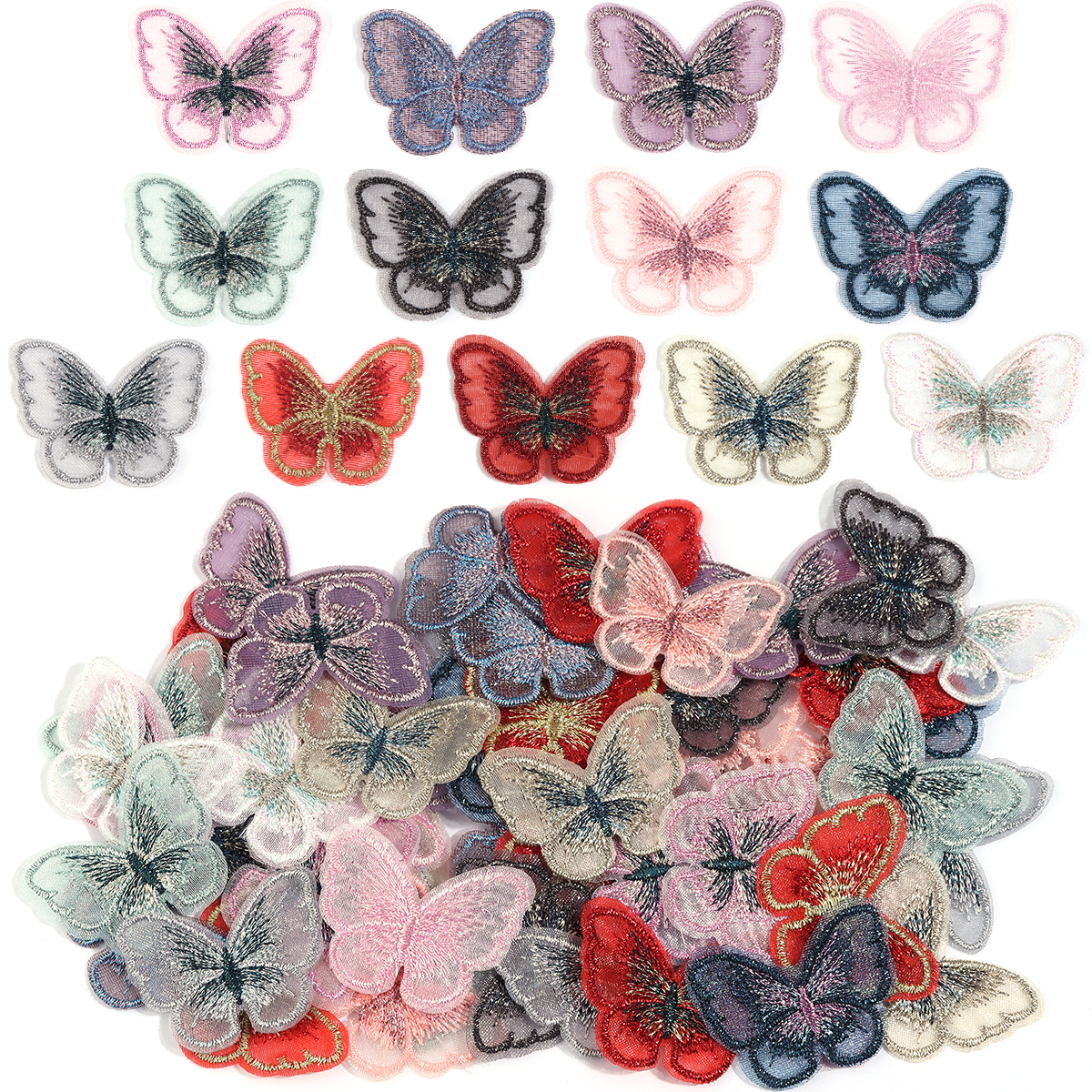 20Pcs 3X4CM Butterfly Cloth Pa - مراجعة Embroidery Web وسعره