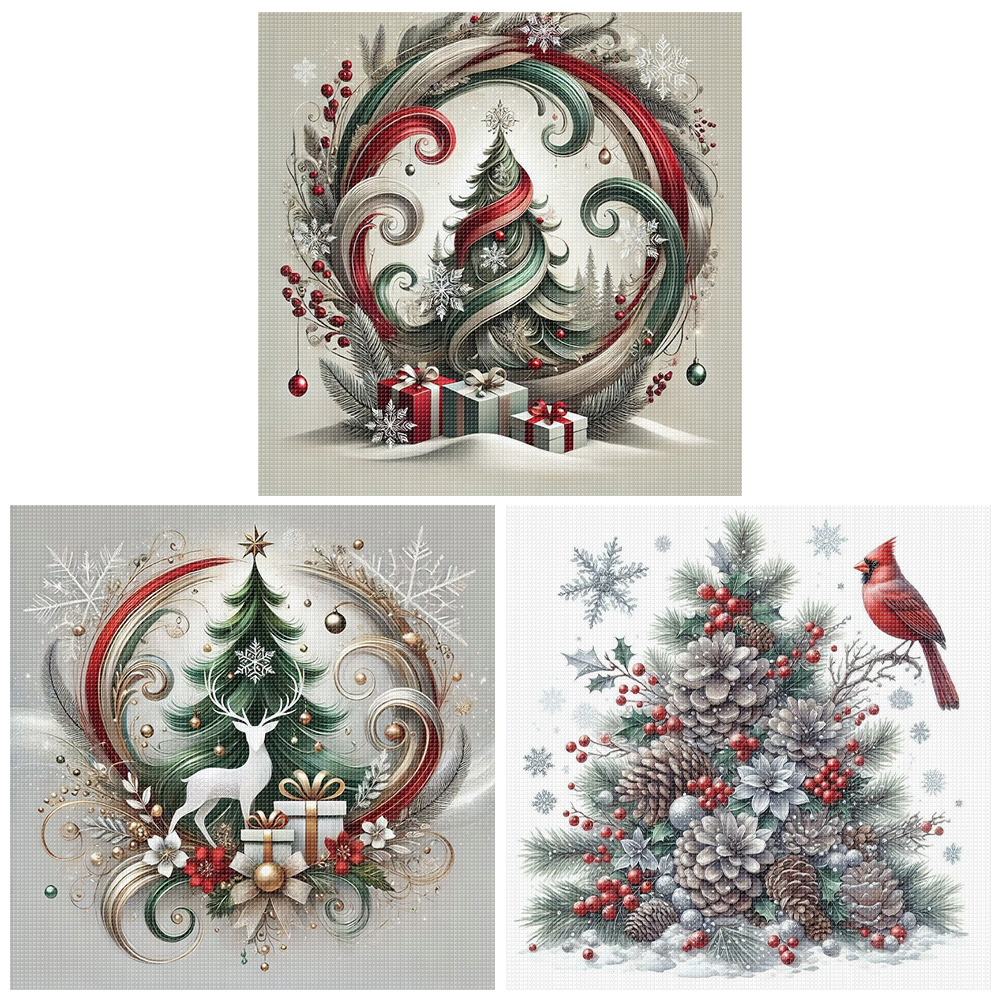 Xmas Printed Cross Stitch Kit  - مراجعة Embroidery Xmas Decorations وسعره
