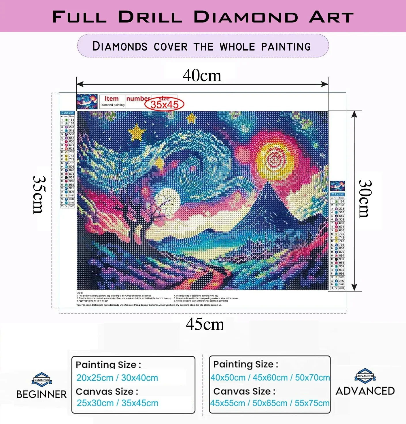 1pc frameless Cross Stitch Dia - مراجعة Embroidery Pattern وسعره