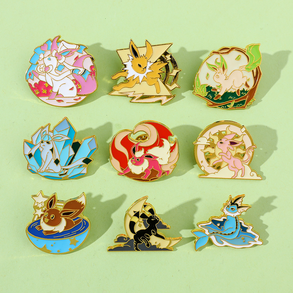 Anime Eeveelution Eevee Enamel - مراجعة Embroidery Illustration وسعره