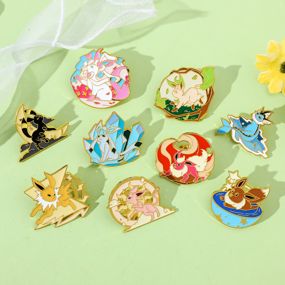 Anime Eeveelution Eevee Enamel - مراجعة Embroidery Illustration وسعره