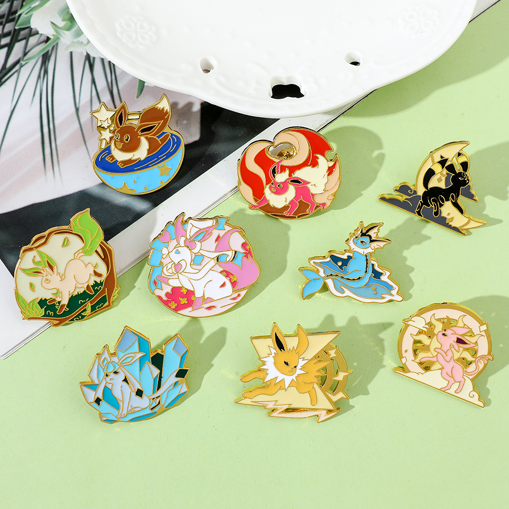 Anime Eeveelution Eevee Enamel - مراجعة Embroidery Illustration وسعره